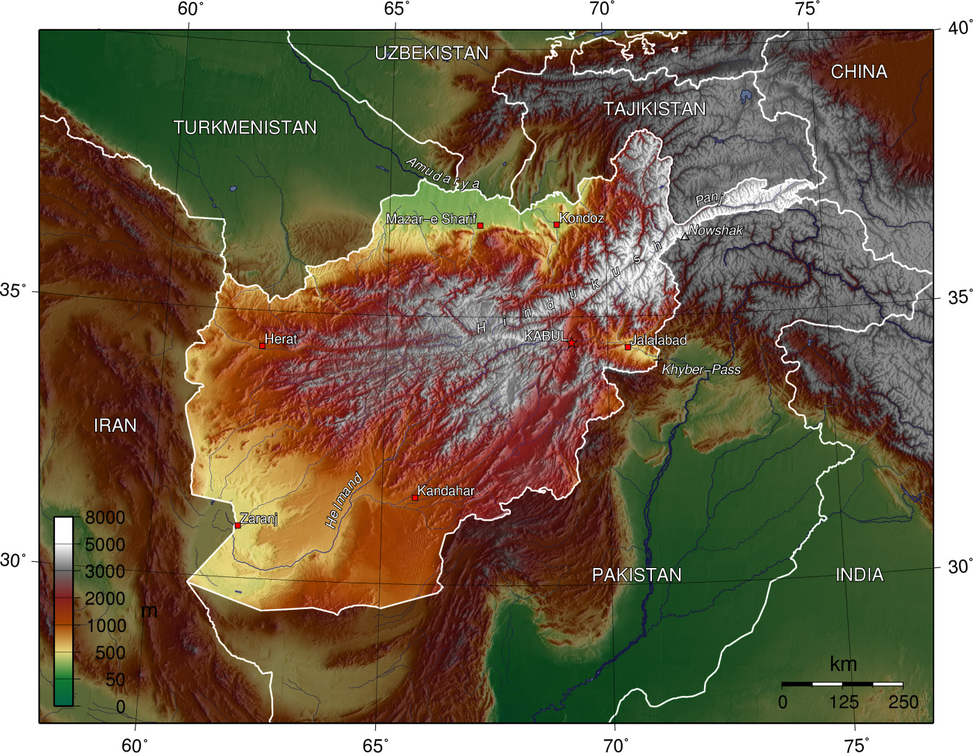 Afghanistan Map Background